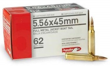 Aguila 5.56x45 NATO Ammunition 1E556110 62 Grain Full Metal Jacket Boat Tail Case of 1000 Rounds - Defense Ammunition Center
