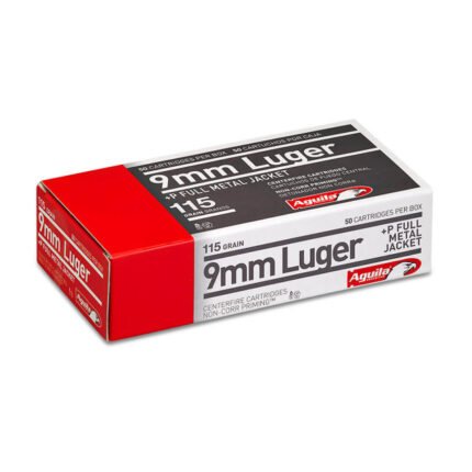 Aguila 9mm Luger Ammunition +P 115 Grain Full Metal Jacket CASE 1000 rounds - Defense Ammunition Center