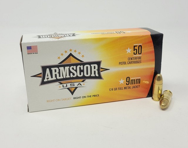 Armscor 9mm Ammunition 124 Grain Full Metal Jacket CASE 1000 rounds - Defense Ammunition Center