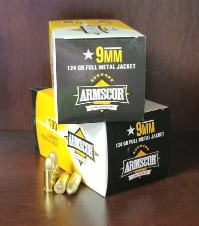 Armscor 9mm Ammunition ARM50445 124 Grain Full Metal Jacket Case of 1200 Rounds - Defense Ammunition Center