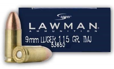 CCI 9mm Luger Ammunition Lawman 53650 115 Grain Full Metal Jacket Case of 1000 Rounds - Defense Ammunition Center