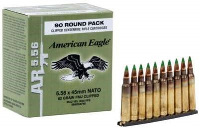 Federal 5.56 x 45mm NATO XM855 62gr Steel Core FMJ CASE on stripper clips 450 rounds - Defense Ammunition Center