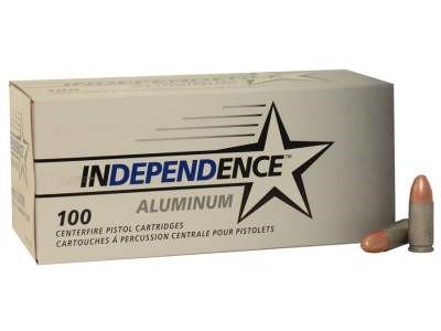 Independence 9mm Ammunition Aluminum 115 Grain Full Metal Jacket 500 rounds - Defense Ammunition Center
