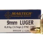 Magtech 9mm Ammunition 9B 124 Grain Full Metal Jacket Case of 1000 Rounds - Defense Ammunition Center