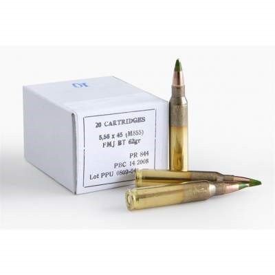 Prvi PPU 5.56x45mm NATO Ammunition PP56 M855 62 Grain Green Tip Steel Core Full Metal Jacket Case of 1000 Rounds - Defense Ammunition Center