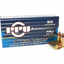 Prvi PPU 9mm Luger Ammunition PPR92 115 Grain Full Metal Jacket Case 1000 Rounds - Defense Ammunition Center