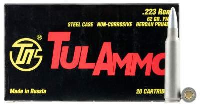 Tula 223 Rem Ammunition 62 Grain Full Metal Jacket Case of 1000 Rounds - Defense Ammunition Center