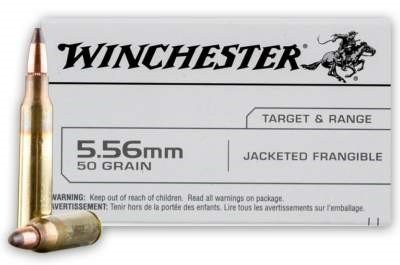 Winchester 5.56x45mm NATO USA556JF 50 gr Jacketed Frangible CASE 1000 rounds - Defense Ammunition Center