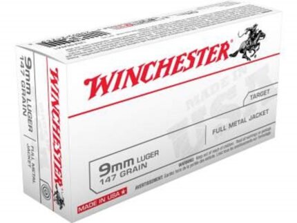 Winchester 9mm Ammunition Best Value USA9MM1 147 Grain Full Metal Jacket Case of 500 Rounds - Defense Ammunition Center
