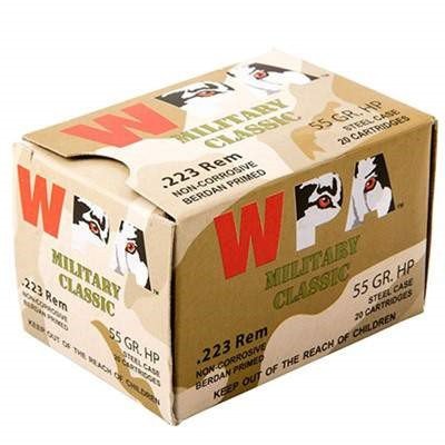 Wolf 223 Rem Military Classic 55 Grain Hollow Point Steel CASE 500 rounds - Defense Ammunition Center