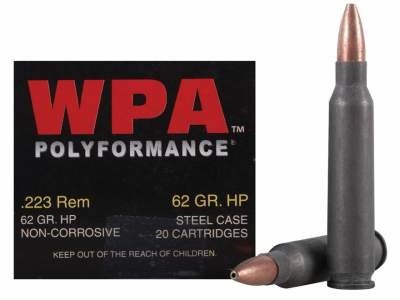 Wolf 223 Rem WPA Polyformance 62 gr HP Steel CASE 500 rounds - Defense Ammunition Center