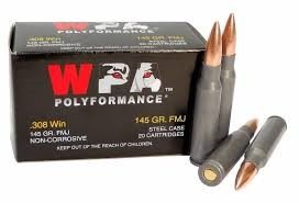 Wolf 308 Win Ammunition 145 Grain Full Metal Jacket CASE 500 rounds - Defense Ammunition Center