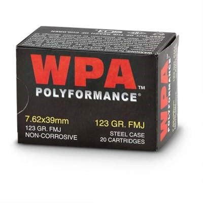 Wolf 7.62x39mm Ammunition 123 Grain Full Metal Jacket Case of 1000 Rounds - Defense Ammunition Center