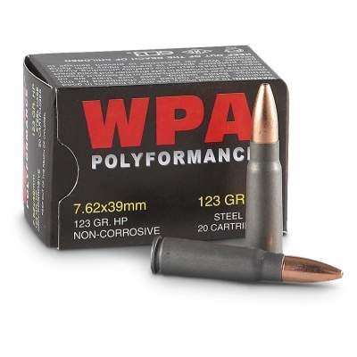 Wolf 7.62x39mm Ammunition WPA762HP123 123 Grain Hollow Point Steel Case of 1000 Rounds - Defense Ammunition Center
